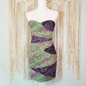 BCBGMAXAZRIA Strapless Ruched Mini Dress Size 6